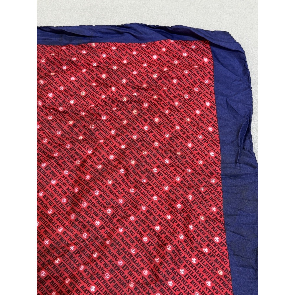 Vtg Scarf Made In Italy IP Building‎ Materials 100% Silk Red White Blue Font - Picture 7 of 15